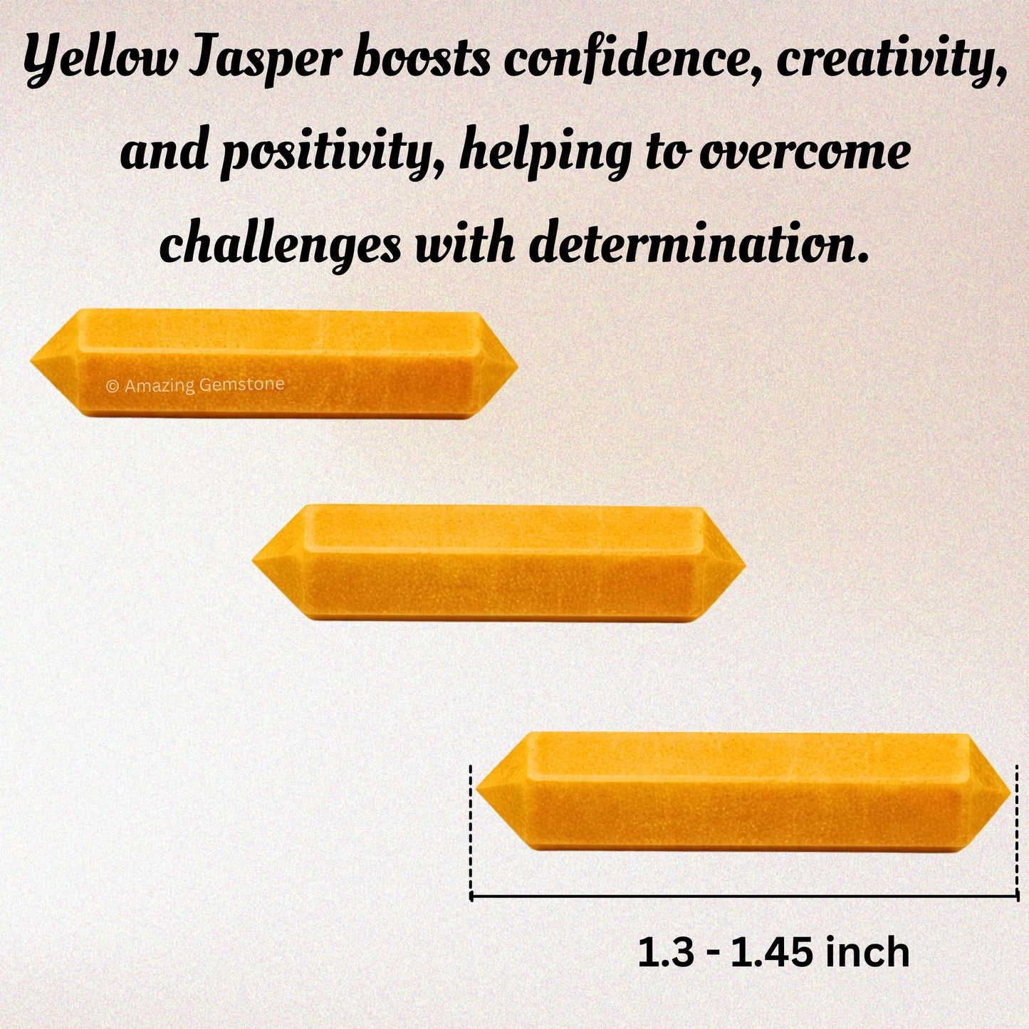 Yellow Jasper Crystal Points Bulk Healing Crystals and Stones - Pack of 3 Double Terminated Healing Wand Point Bulk Crystals for Crafts, Crystal Grid - Premium Crystals for Beginners Gifts