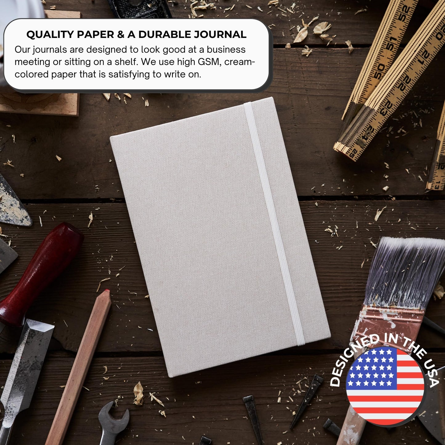 Portage Blank Hardcover Aesthetic Notebook Writing Journal – Bleed-Proof Paper Notepad for Journaling, High GSM, A5 Notebook, Cream Pages - Oatmeal, 6 x 8.5 Inches, 224 Pages