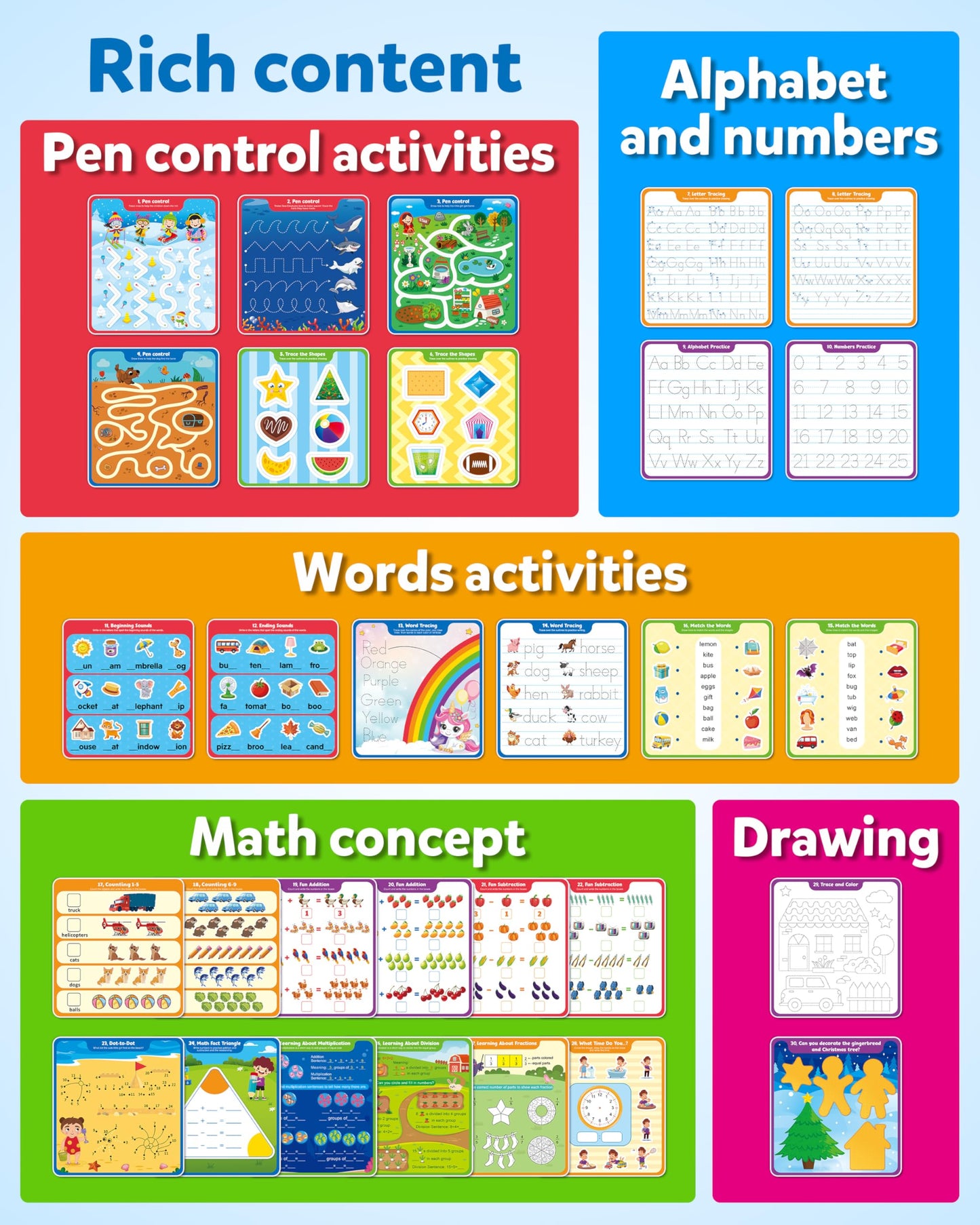 Coogam Handwriting Hundred Board, Math Manipulative Wooden Montessori 1-100 Number Toys, Alphabet Writing Practice for Preschool Educational Activity, Fine Motor Learning Game for Kids Age 3-8