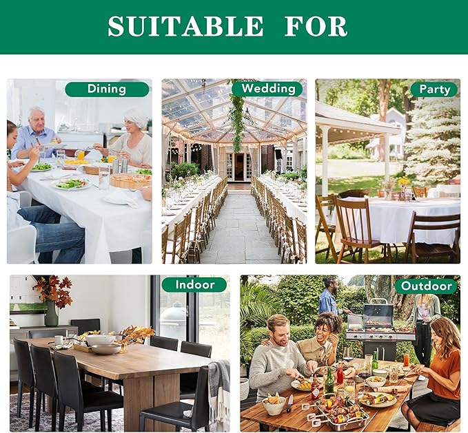 Biscaynebay Textured Fabric Round Tablecloths 70", Natural Water Resistant Table Cloth Circle Folding Table Covers for Dining, Kitchen, Wedding, Parties etc. Machine Washable