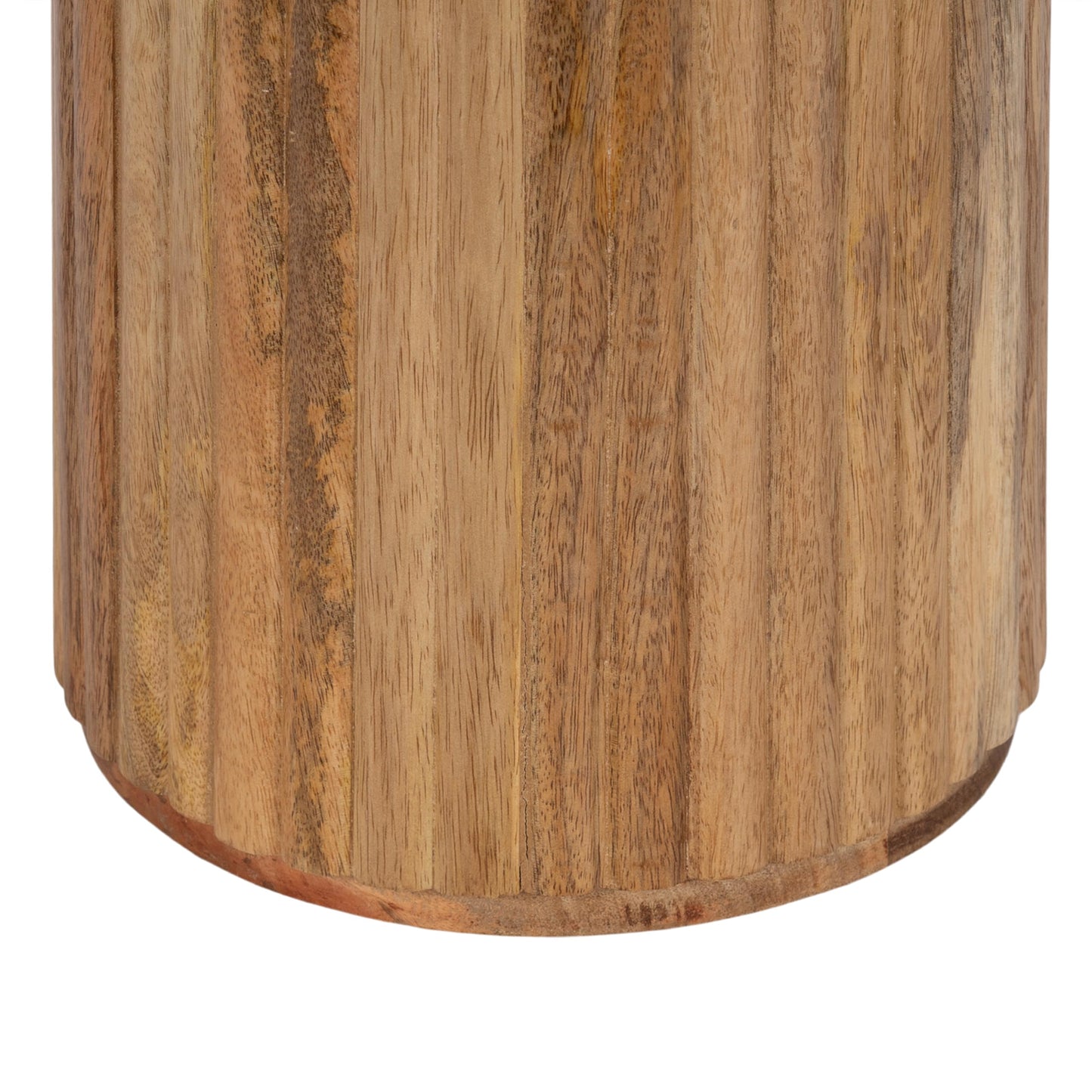 Kate and Laurel Reid Modern Wooden Ribbed Drink Table, 10 x 10 x 22, Natural Wood, Solid Wood Mini Table for Use as Pedestal Plant Stand Indoors or Small Nightstand Option