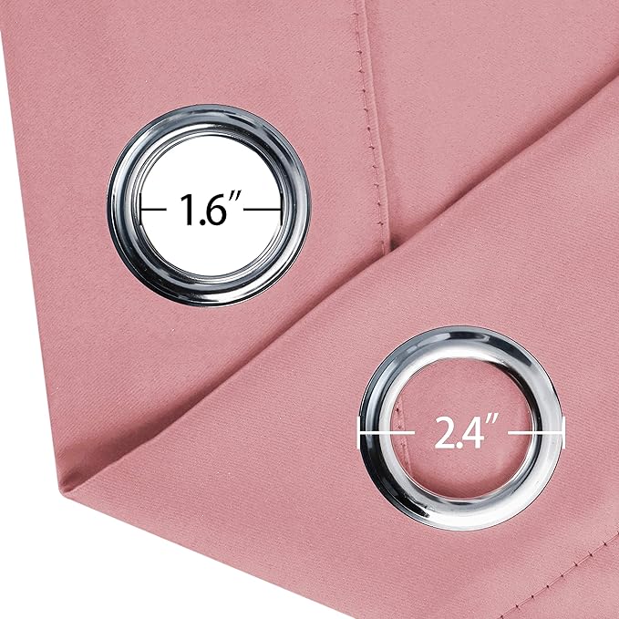LEMOMO Baby Pink Blackout Curtains/42 x 63 Inch/Set of Two Panels Grommet Bedroom Curtains