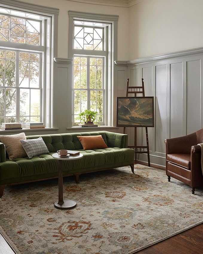 Loloi Magnolia Home by Joanna Gaines Mona Collection MOA-02 Oatmeal/Multi 7'-6" x 10' Area Rug
