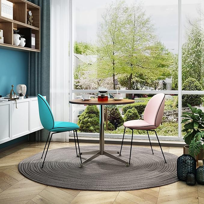 Round Office Table Conference Table Small Dining Table Coffee Meeting Table for Office Boardroom Kitchen Living Room Waterproof Desktop Easy Assembly 31.5 inch