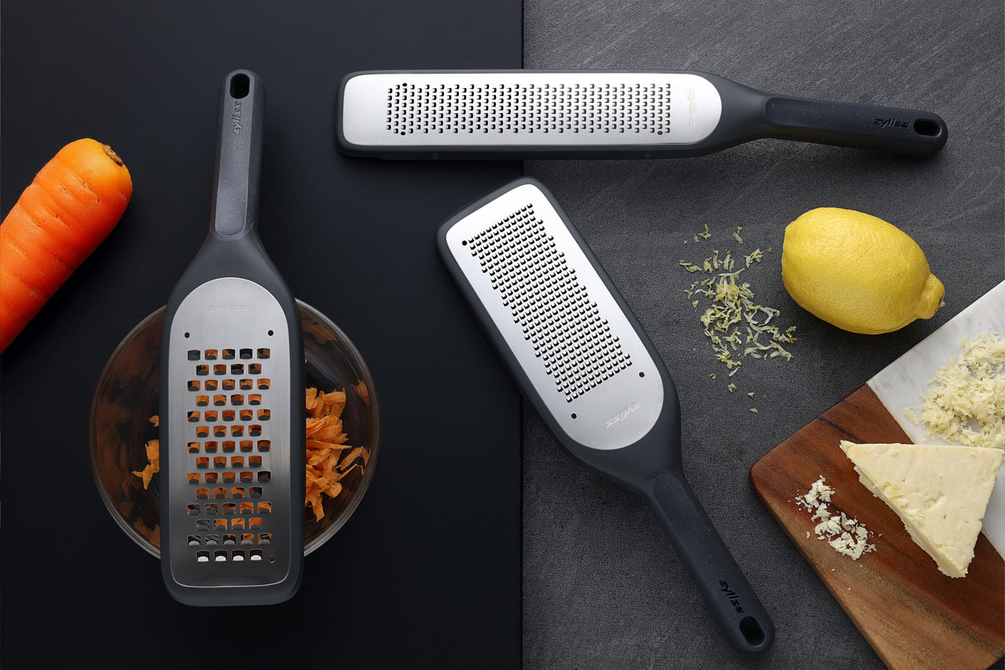 Zyliss Rasp Grater - Handheld Grater with Stainless Steel Blade & Wheat Straw Handle - Ideal for Hard Cheese, Chocolate, Ginger, & More - Protective Cover Doubles as Scraper