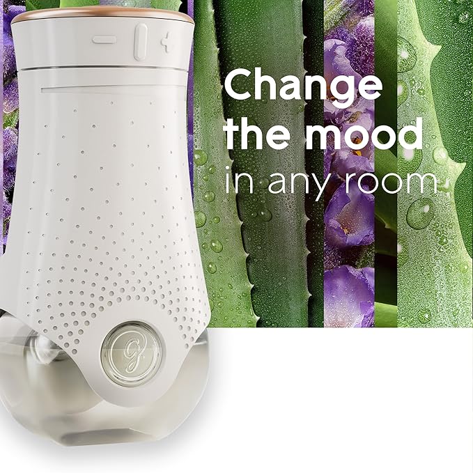 Glade PlugIns Refills Air Freshener Starter Kit, Scented and Essential Oils for Home and Bathroom, Tranquil Lavender & Aloe, 4.02 Fl Oz, 2 Warmers + 6 Refills
