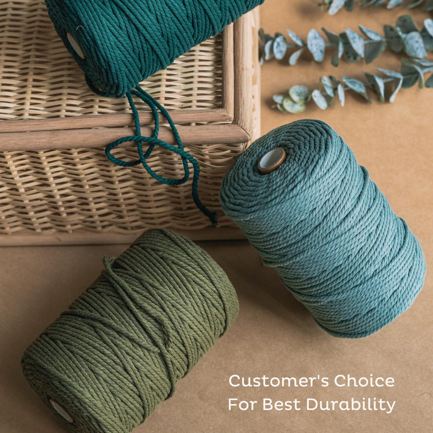 Nook Theory Macrame Cord - 3mm 220 Yards Cotton Rope, 4mm 5mm Yarn, String for Crafts, Perfect for Macrame Wall Hanging and Boho Decorations (Pearl)
