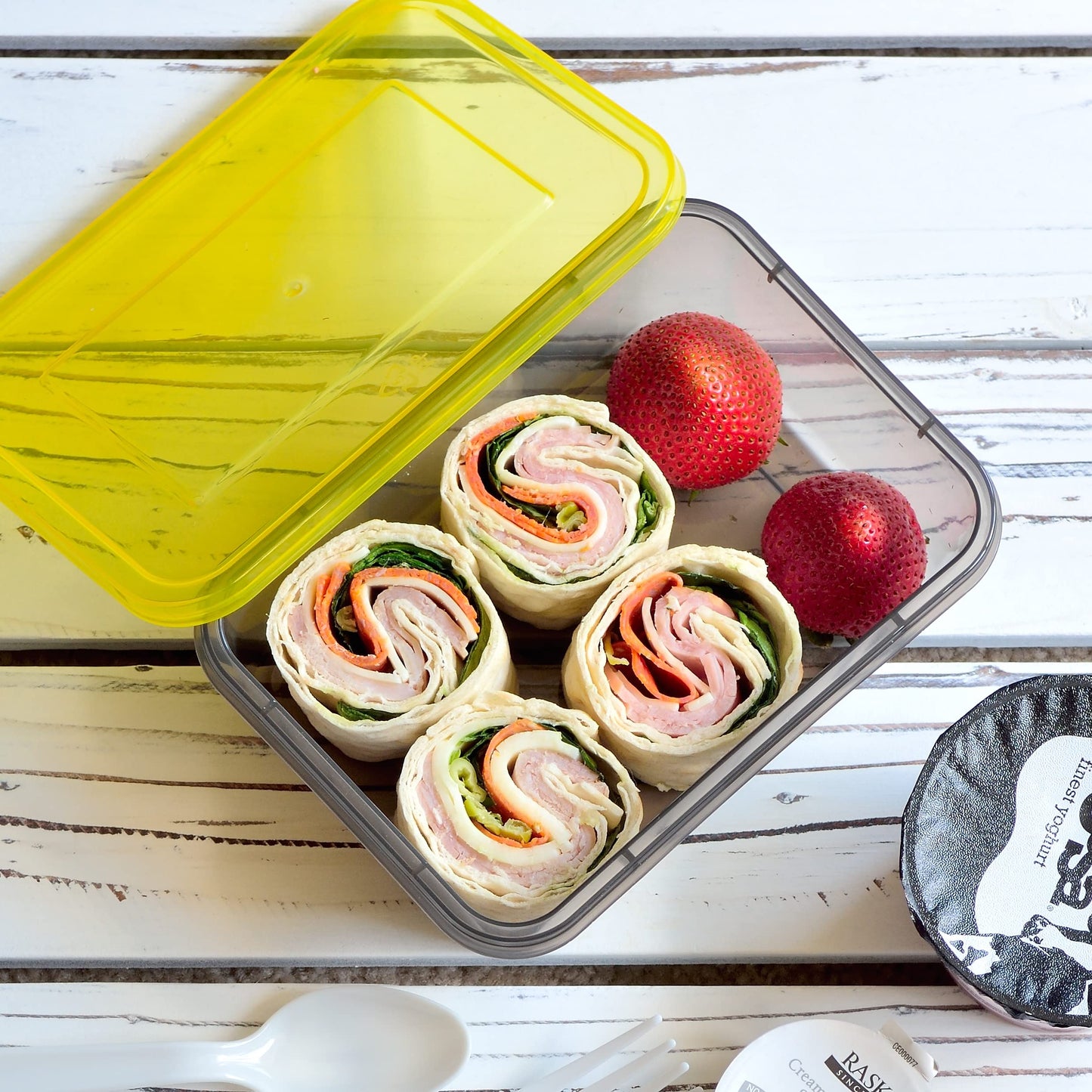 Youngever 9 Sets Thick Bento Lunch Box, Meal Prep Containers, Reusable Plastic Food Storage Container Boxes (One Compartment 20 Ounce)
