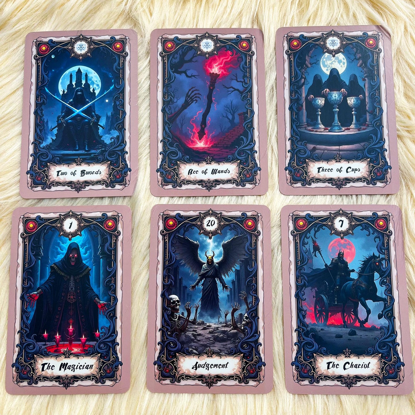 Unique Dark Gothic Tarot Deck, Tarot Cards for Beginners, Dark Fantasy Style Deck, Witch Divination Tool, Fortune Telling Tarot Learning Decks