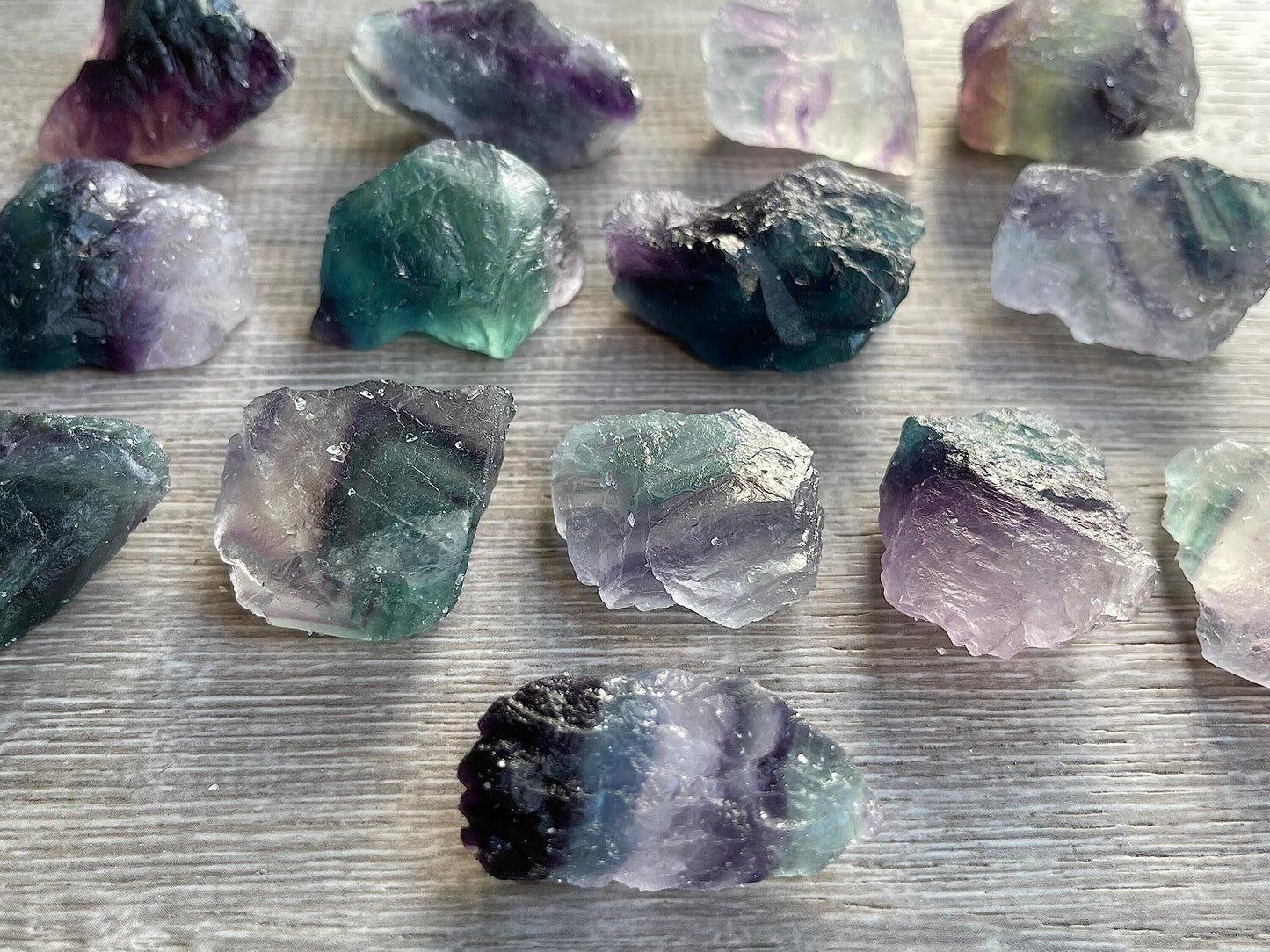 GAF TREASURES Wholesale Raw Rainbow Fluorite Crystals, Natural Rainbow Fluorite Stone, Natural Rough Rainbow Fluorite Crystals, Rainbow Fluorite Healing Crystals (Rainbow Fluorite, 0.5 Pound)