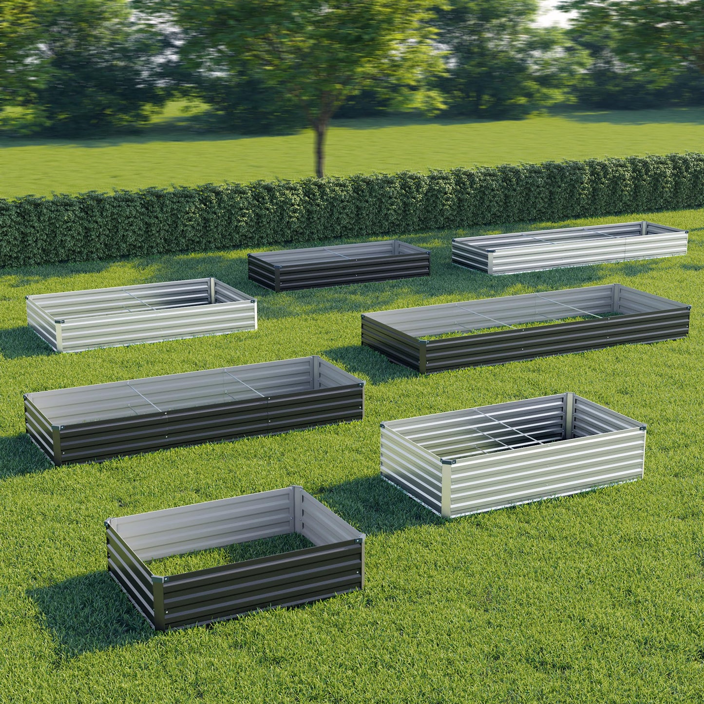 zunatu 4x3x1 ft(2 Pack) Galvanized Raised Garden Bed,Outdoor Planter Box Metal Patio Kit Planting Bed for Vegetables Flowers and Succulents,Black