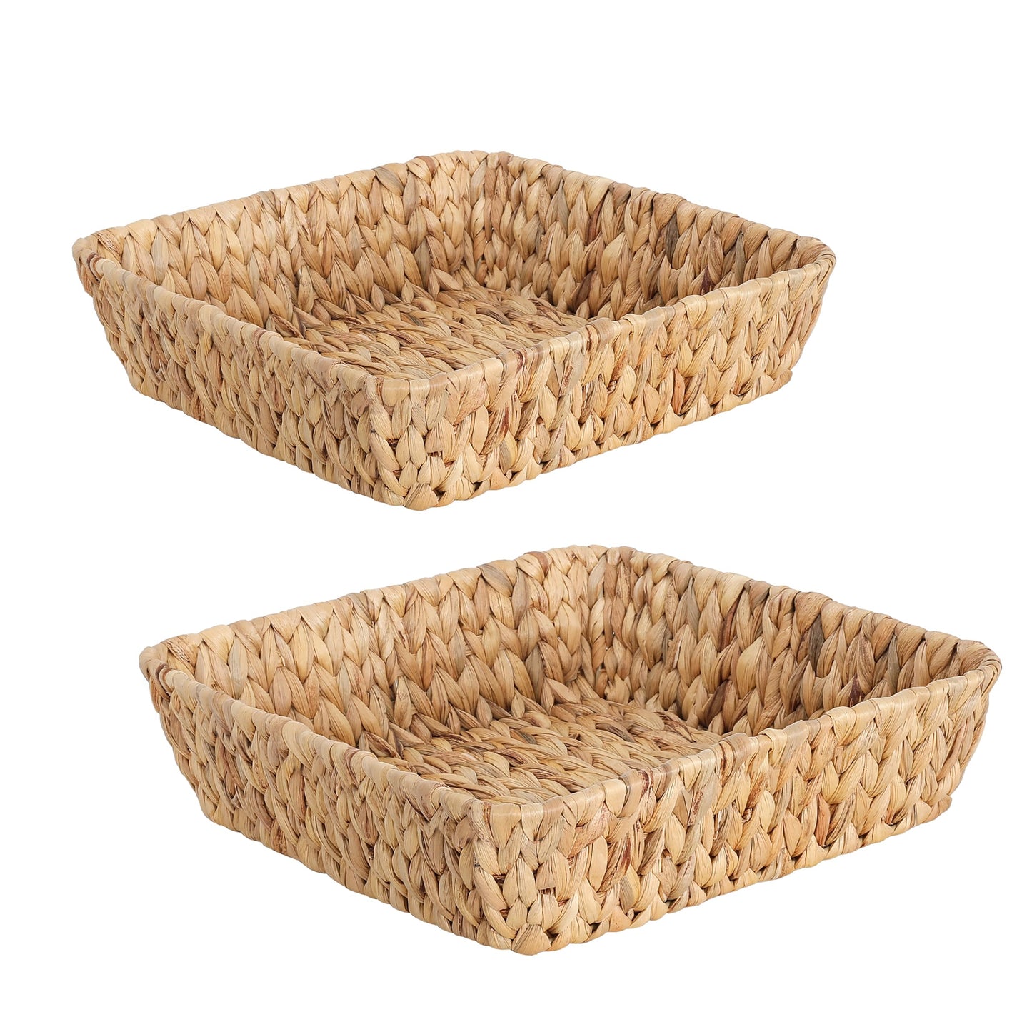 Small Wicker Basket Tray 2 Pack, Small Rattan Basket Set for Gifts,Entryway Console,Tabletop,Office | Woven Wicker Decorative Desk Baskets for Organizing