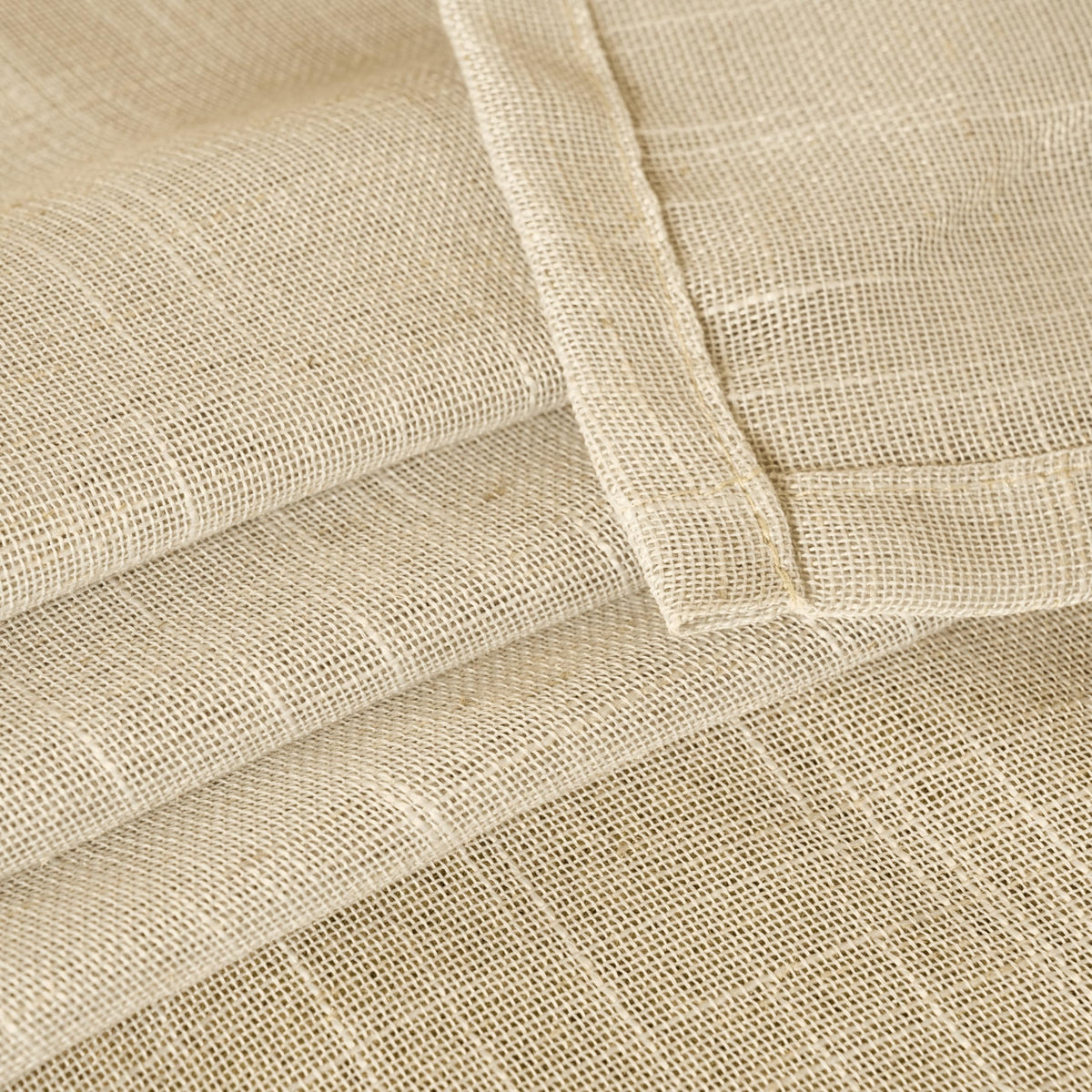 Burlap Natural Linen Curtains 40 Inch Length (2 Count)