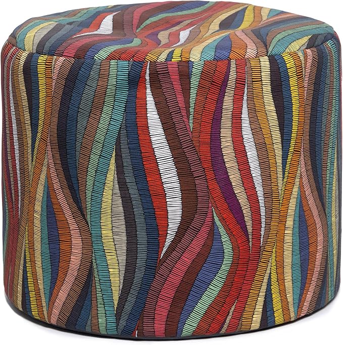 Jaxx Spring Indoor/Outdoor Bean Bag Pouf Ottoman, Kenyan Ropes