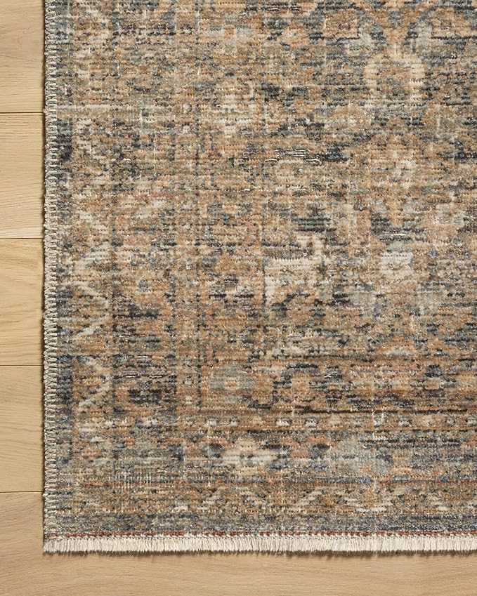 Loloi Amber Lewis Molly Collection MOL-02 Denim/Gold 3'-0" x 5'-0" Low Pile Accent Rug