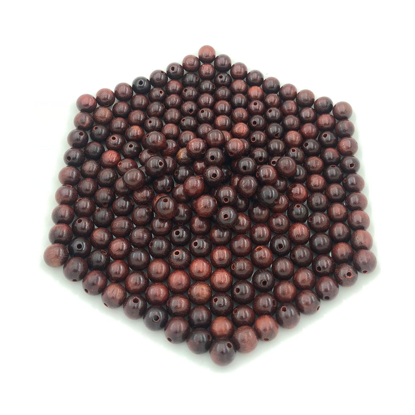 CarpenterC 200pcs 8mm Gorgeous Natural Round Polished Rosewood Loose Beads for Jewelry Making DIY Handmade Crafts