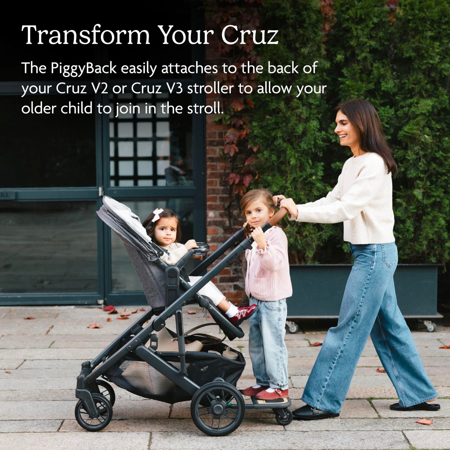 UPPAbaby PiggyBack Ride-Along Board for Cruz V2 and V3 / Quick Attachment for Children to Stand + Stroll / 55 lbs. Weight Capacity