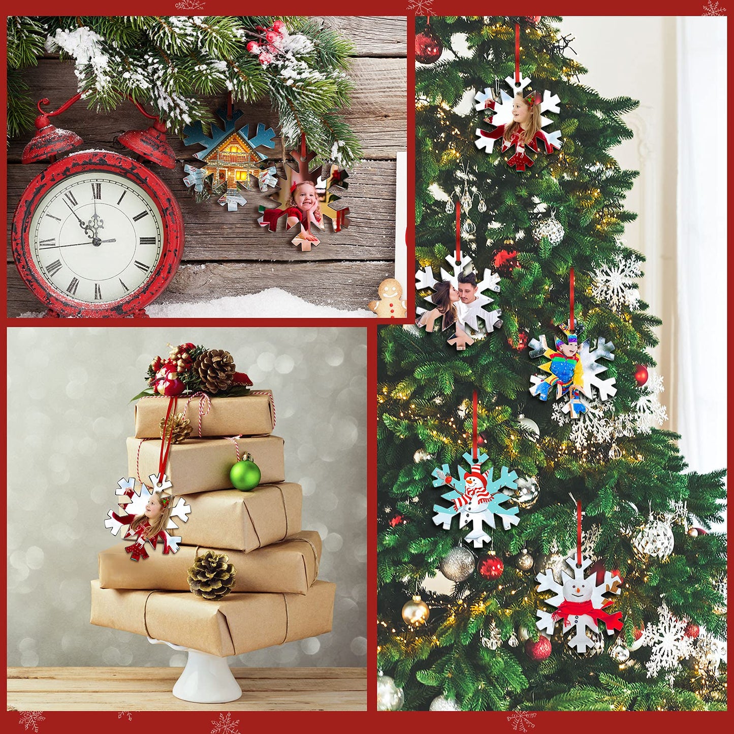 50 Pieces 3.75 Inch Acrylic Christmas Ornament Blank - Transparent Disc DIY Clear Ornament With Hole for Craft, Holiday (Vivid Style)