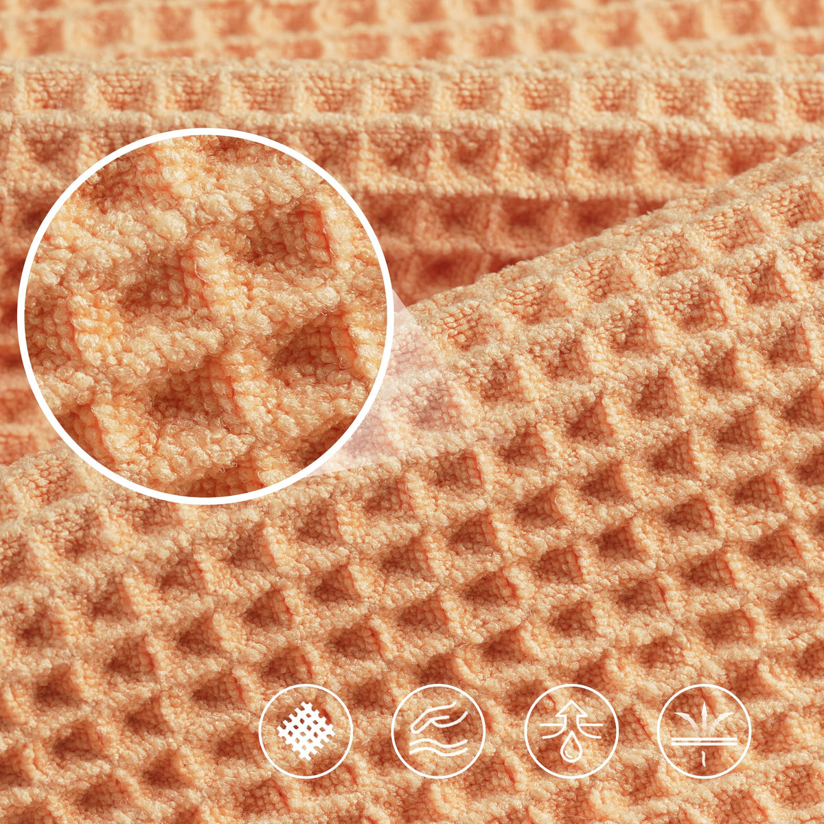 430 GSM Poly Blend Microfiber Quick Dry Waffle Bath Towel (4 Count)