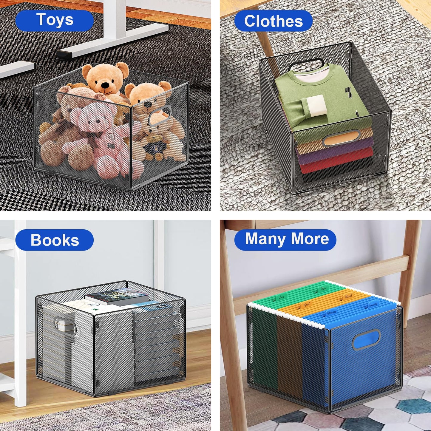 samstar Hanging File Organizer, Mesh File Folder Organizer File Crate File Cabinet Inserts Storage Box, Letter Size