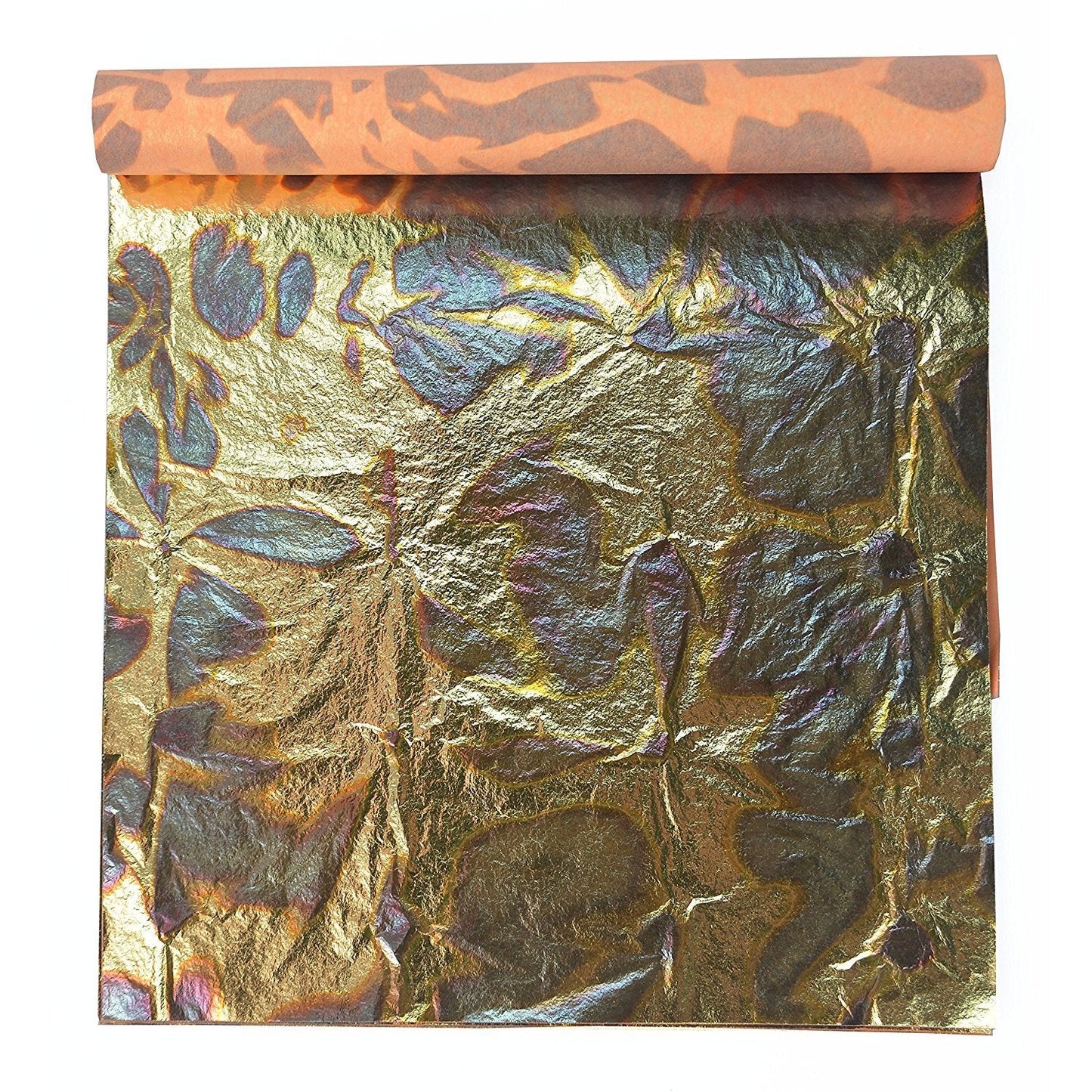 Barnabas Blattgold Variegated Gold Leaf, Color Blue [25 Sheets, 5.5 inch], Metal Foil Leaf for Painting, Arts and Crafts
