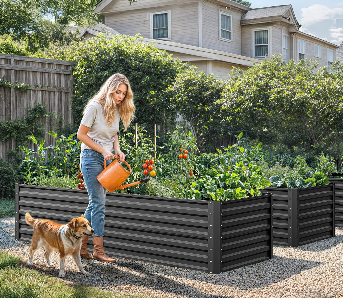 YITAHOME 6x3x2ft Raised Garden Bed Kit, Outdoor Large Metal Patio Planter Box for Plants Vegetables Flowers, Green