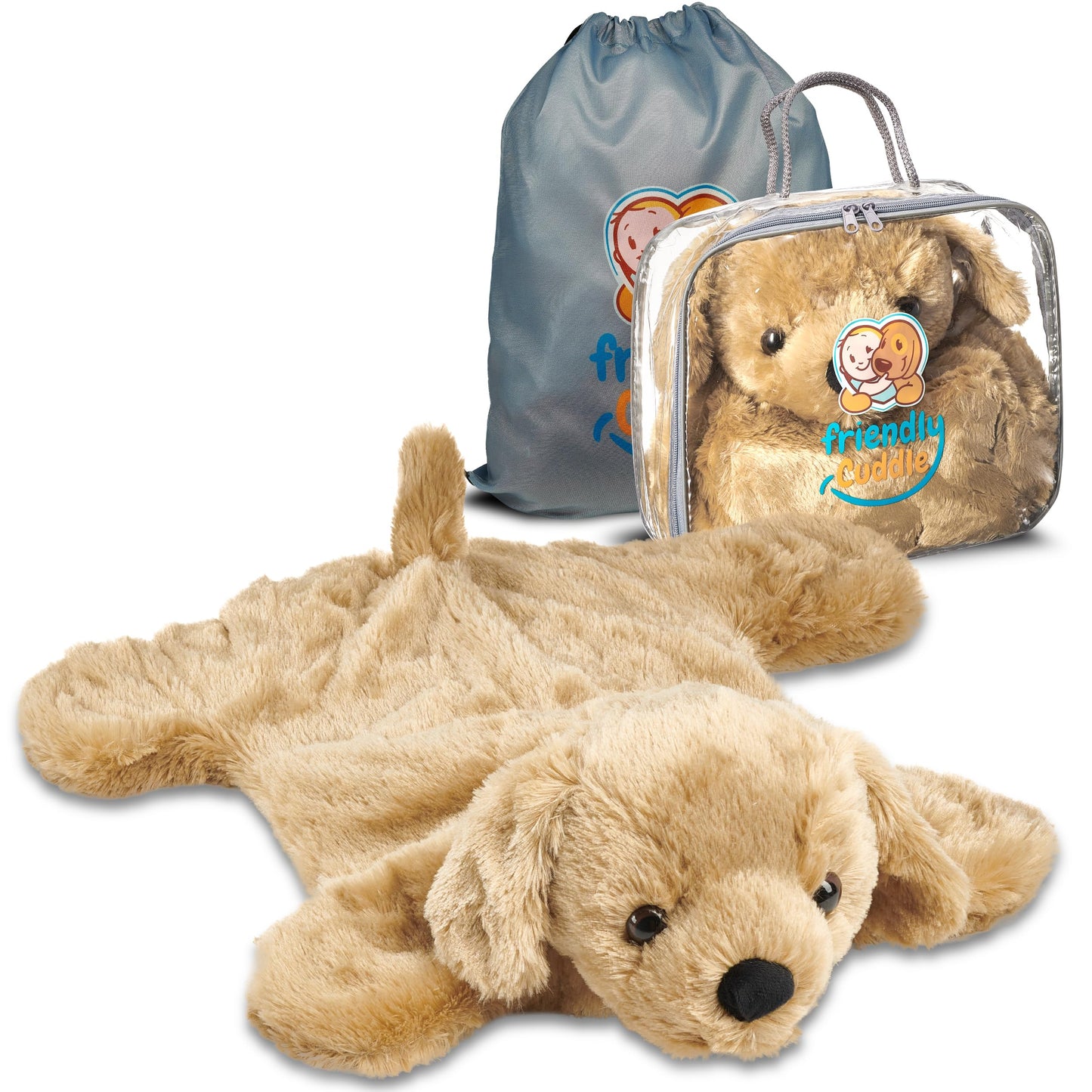 FRIENDLY CUDDLE Weighted Lap Blanket for Kids & Adults – Kids Weighted Blanket – ASD, Sensory Processing Weighted Stuffed Animals Dog Toy – Microwavable Weighted Lap Pad for Kids, 5 Lbs.