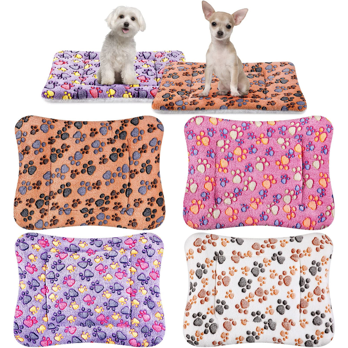 Tuanse 4 Pack Soft Pet Bed Mat Small Dog Crate Fleece