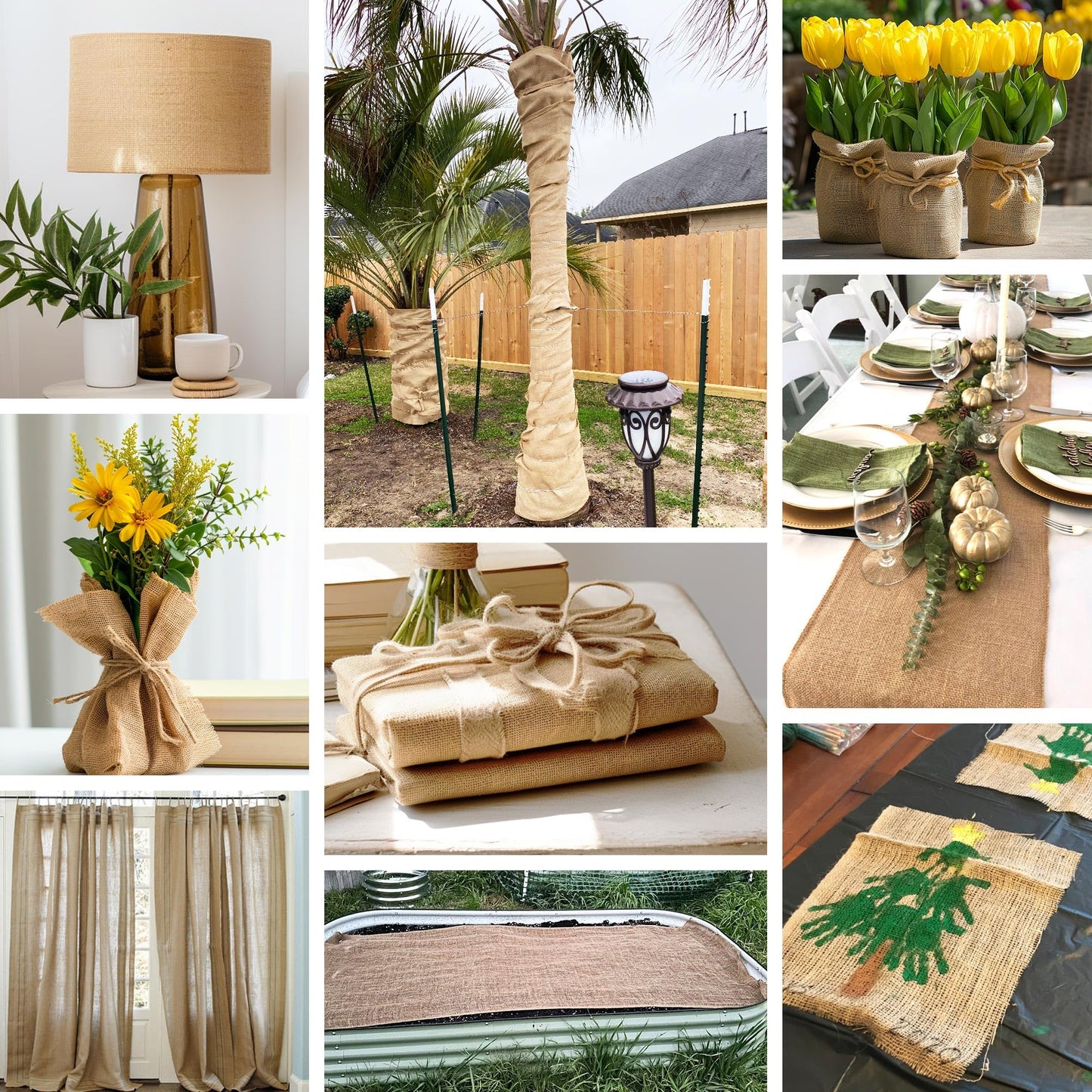 koretech 40“ x 80/160 Feet Burlap Roll Multipurpose Burlap Tree Wrap High Density Jute Fiber, Burlap Fabric for Gardening, Weed Barrier, Craft Projects and Party Decor (40in * 80ft)