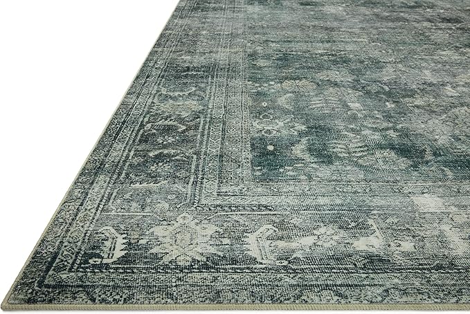 Loloi Magnolia Home by Joanna Gaines Banks Collection BAN-03 Blue/Lagoon 2'-6" x 9'-6", .13" Pile Height, Machine Washable, Runner Rug