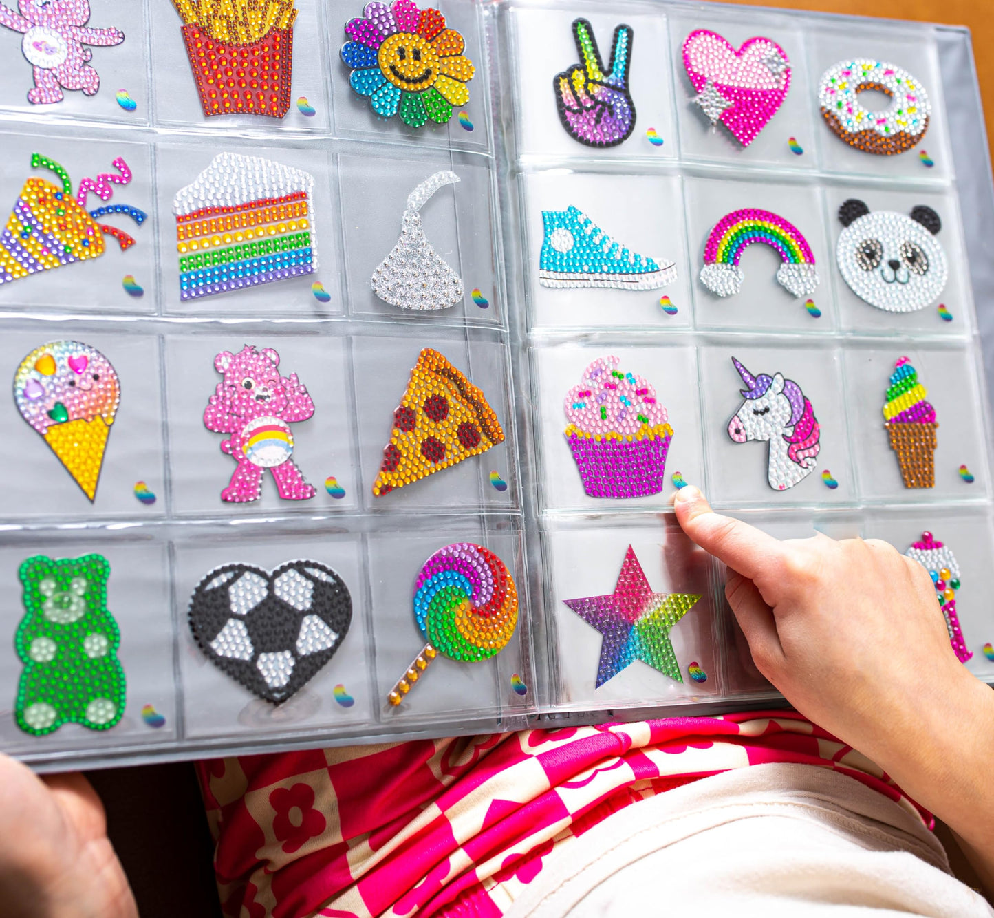 StickerBeans® Rhinestone Stickers – Care Bears 2 Sticker Pack, 2” x 2” Each, Unique Sparkly Cut-to-Shape for Collecting, Trading, Decorating Laptops, Phone Cases, Scrapbooks