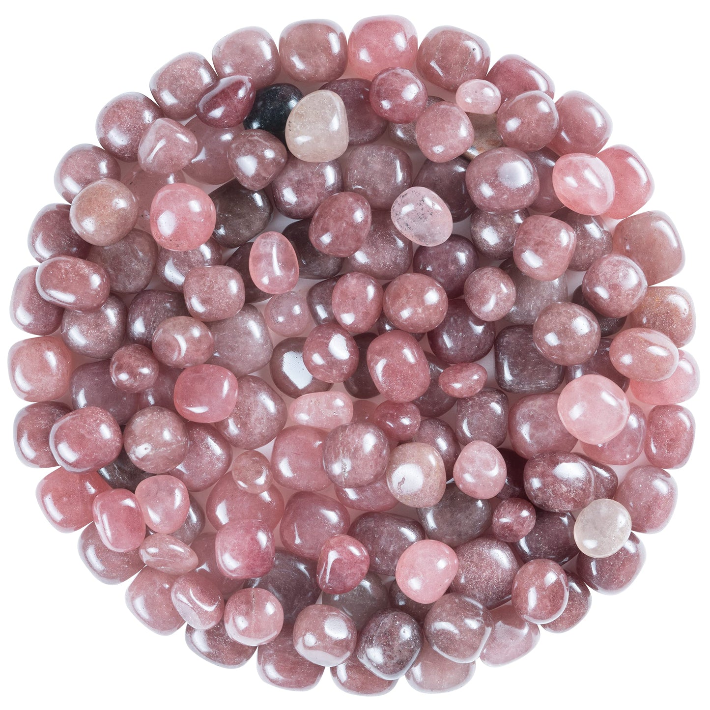 "Crocon 1LB Strawberry Quartz Tumbled Stones and Natural Crystal 2000+ Carats for Reiki Healing Crystal Polished, Chakra Balancing, Reiki Gift, Home Decor Size : 20-25 mm"
