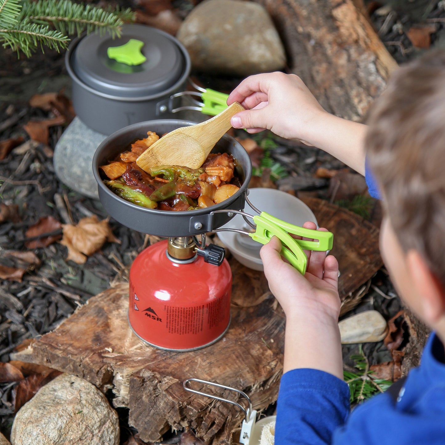 MalloMe Camping Cookware Mess Kit for Backpacking Gear – Camping Cooking Set - Backpack Camping Pot and Pans Set - Portable Camping Stove and Backpacking Stove Compatible - Camp Accessories Equipment