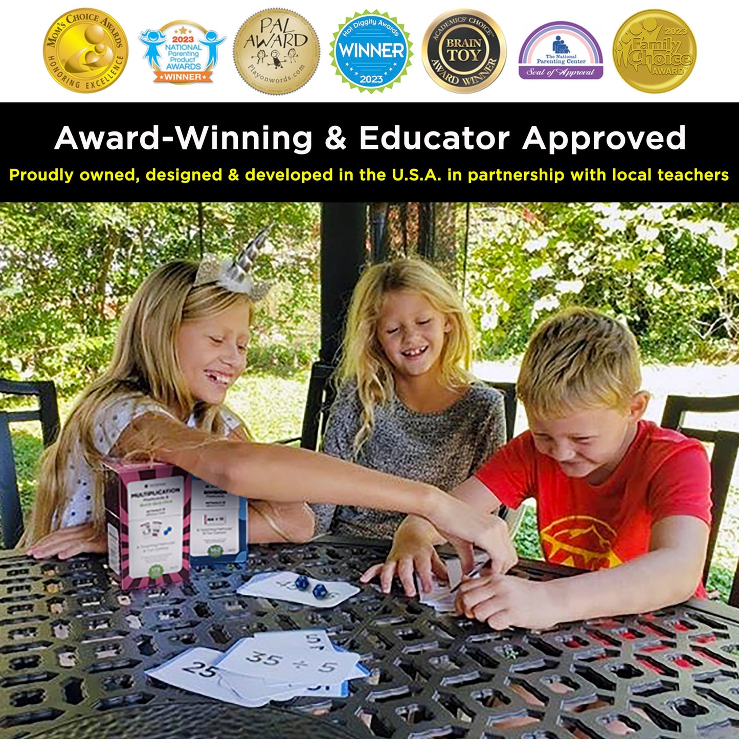 Think Tank Scholar 335 Multiplication & Division Flash Cards (Award Winning) 1 Fact Per Card with Visual Aids – All Facts 0–12 + Dice, Games & Charts – Grades 2–6, Homeschool & Classroom Learning
