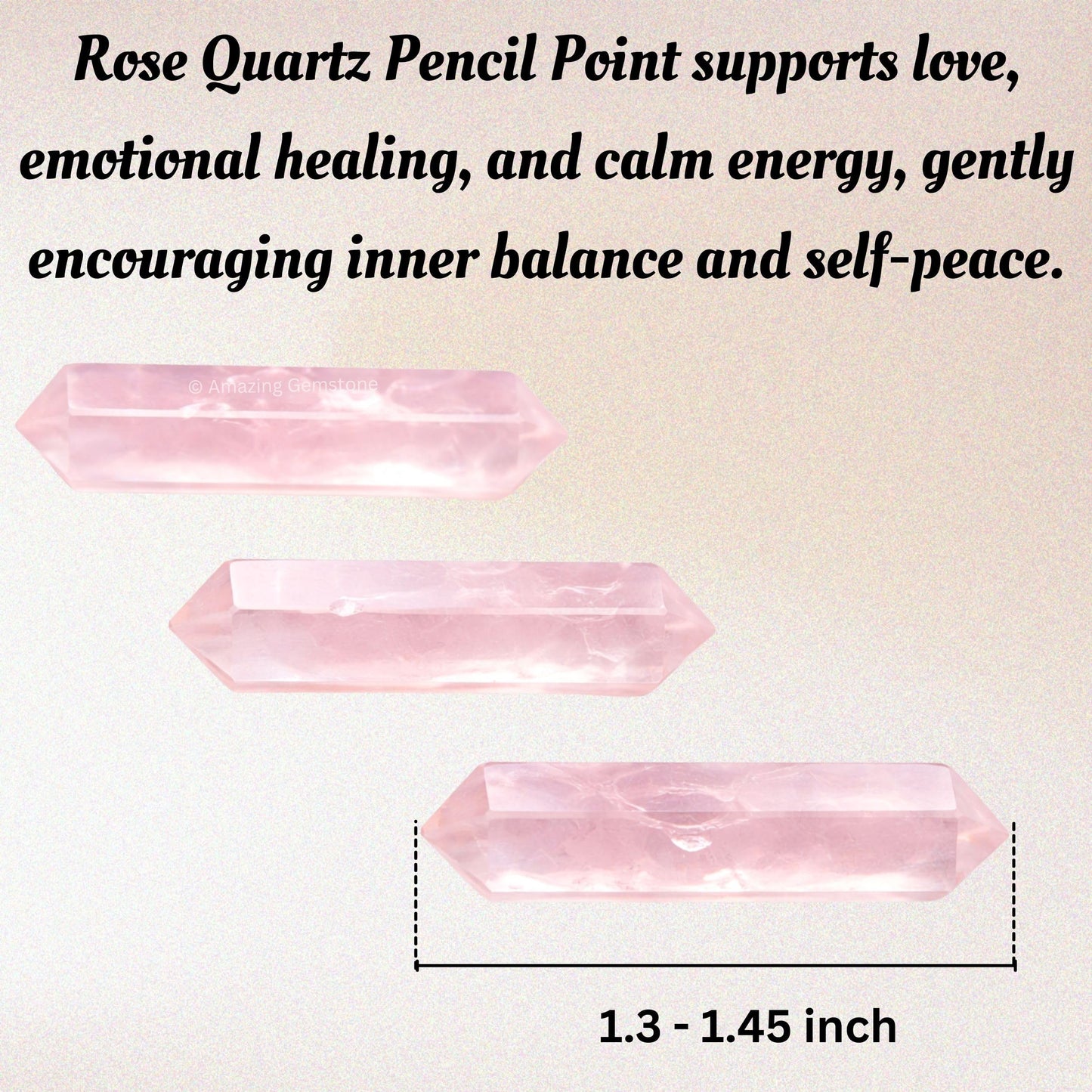 Amazing Gemstone Rose Quartz Crystal Points Bulk Healing Crystals and Stones - Pack of 3 Double Terminated Healing Wand Point Bulk Crystals for Crafts, Crystal Grid, DIY - Premium Crystals