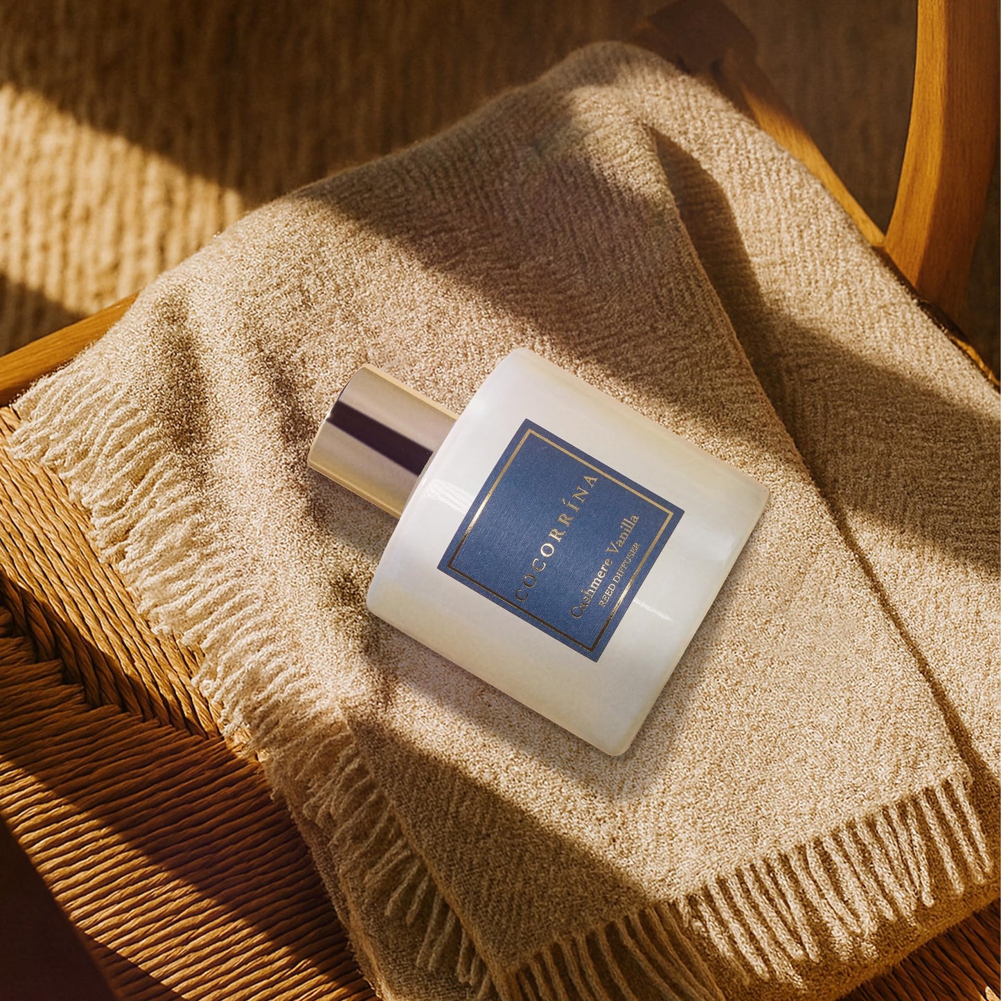 COCORRÍNA Reed Diffuser - Cashmere Vanilla 6.7 fl oz Reed Diffuser for Bedroom Bathroom Home Décor
