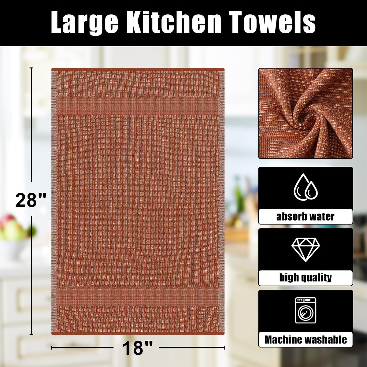 380 GSM Cotton Premium Kitchen Towels 3 Pack (3 Count)
