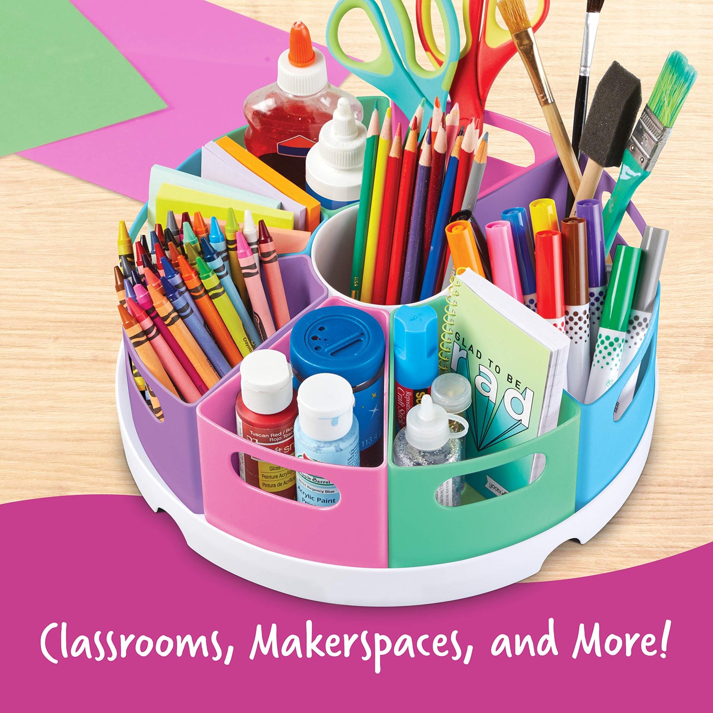 Learning Resources Create-a-Space Storage Center - Desk Organizer for Kids, Homeschool, Caddy, Back to School, Classroom Must Haves