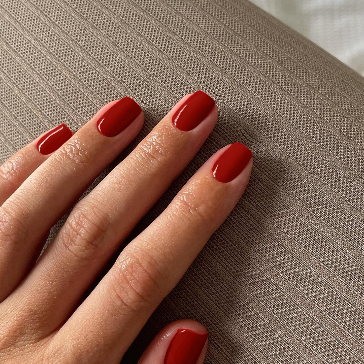 Wine Red Press on Nails Short Square, Acrylic Fake Nails Glue on Short Square Nails Press ons, Soft Gel Glue on Nail Stick on for Women Thick Solid Color 24pcs