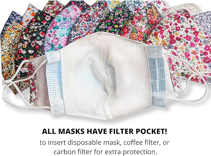 HOPE LOVE SHINE Reusable Face Masks – 3-Layer 100% Cotton Cloth Masks for Adults pack of 30