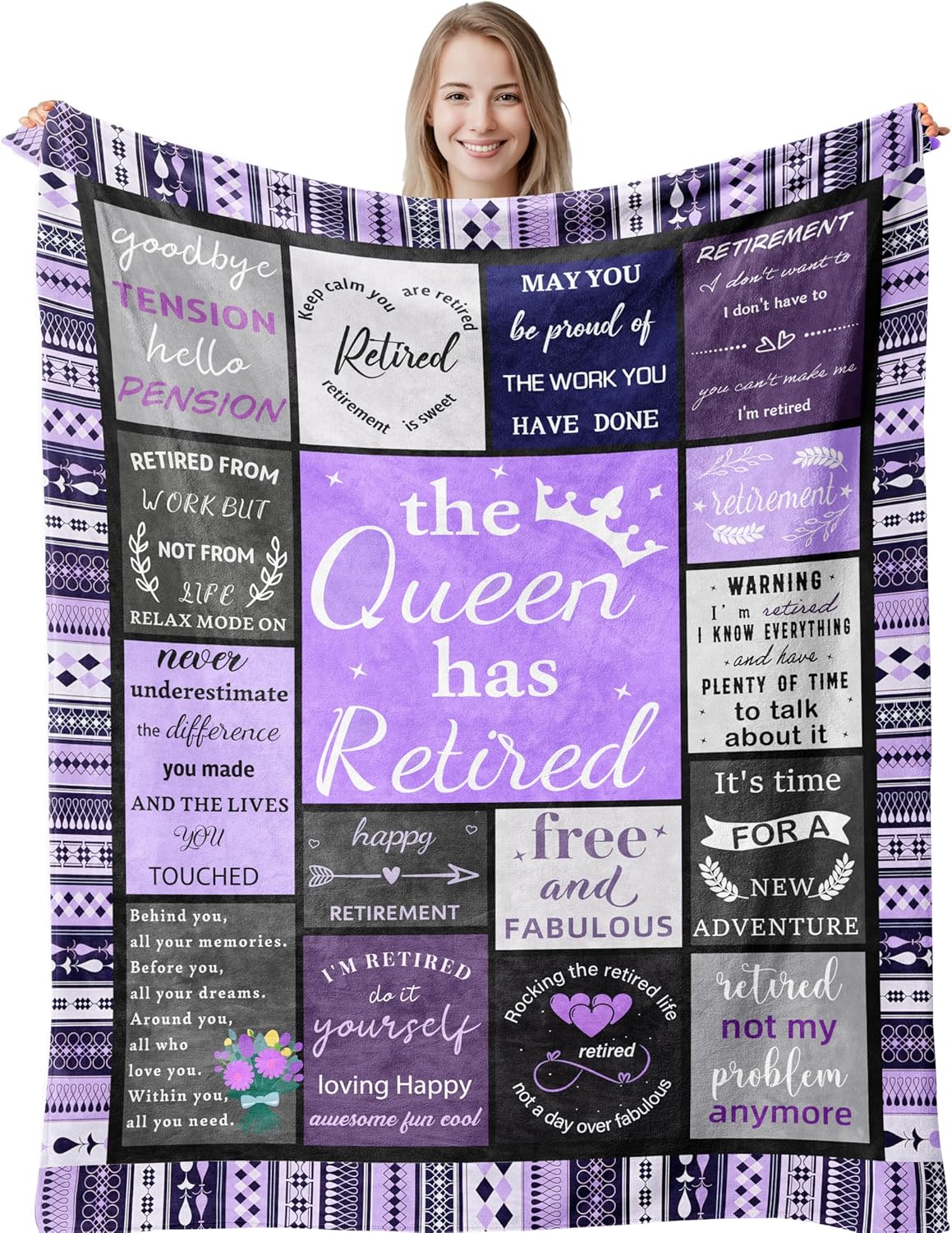 Retirement Gifts for Women 2025, Best Retirement Gifts Ideas, Cool Retirement Gifts, Retired Gifts for Women, Goodbye Farewell Gifts for Coworkers Woman, Coworker Leaving Gift Purple Blanket 80”X60”
