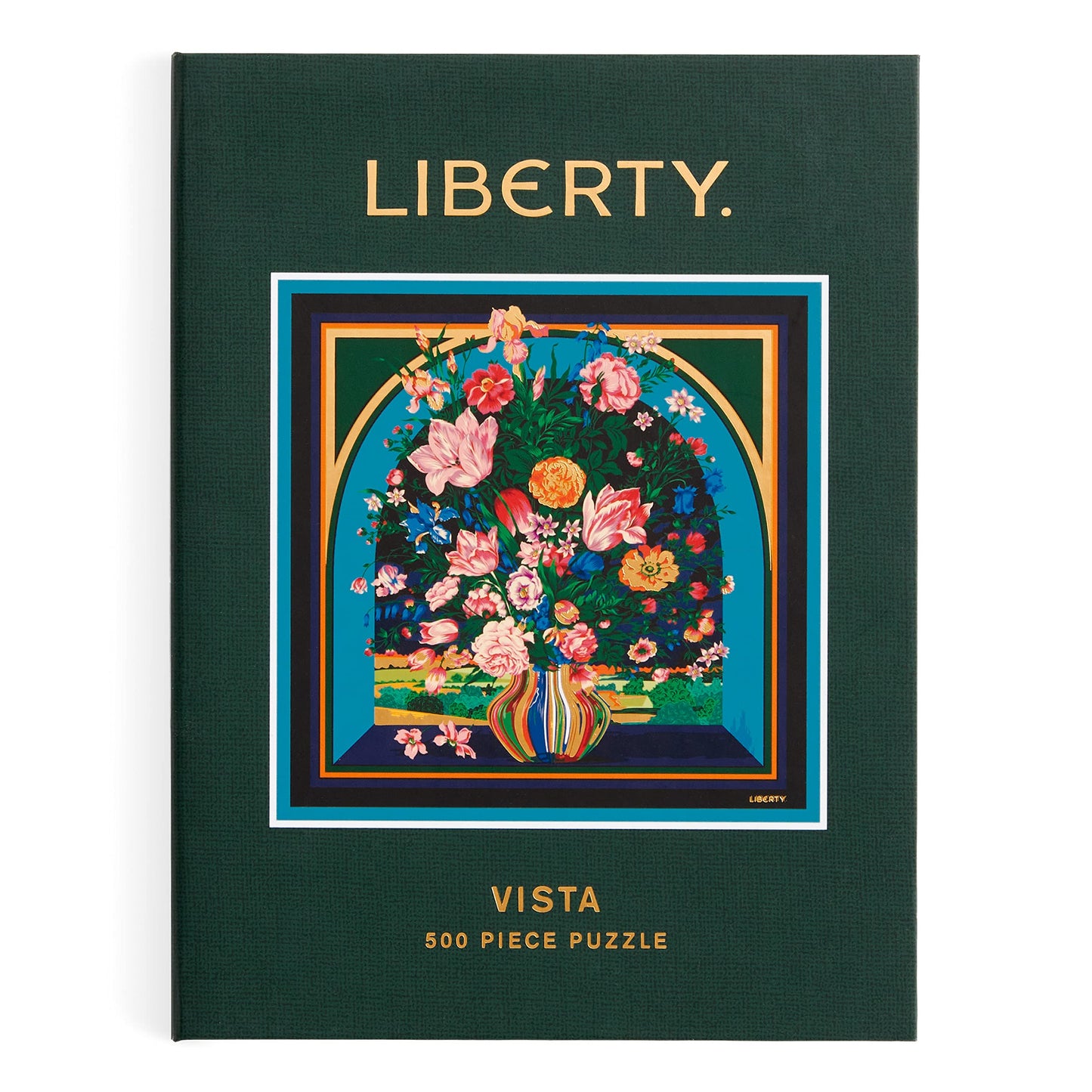 Galison Liberty Vista – 500 Piece Book Puzzle with Iconic Botanical Liberty Heirloom Print Artwork Packaged in Magnetic Keepsake Book Sized Box