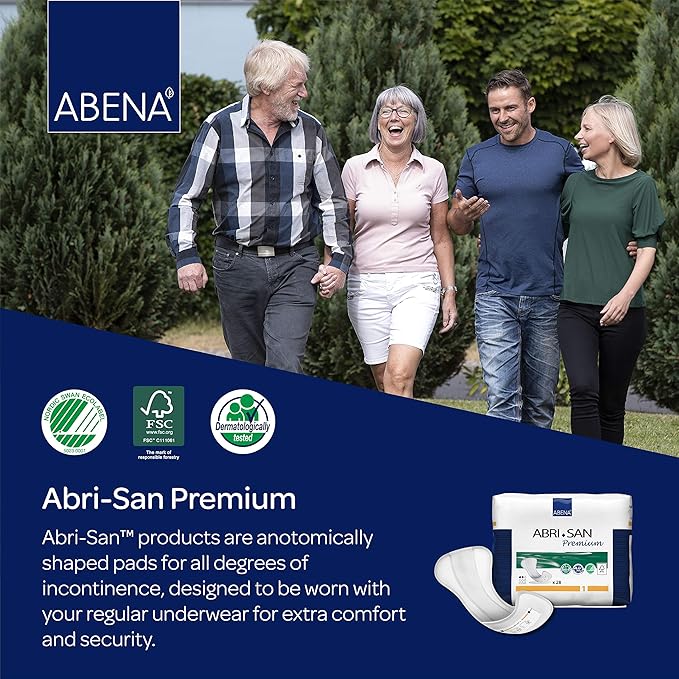 Abena Abri-San Premium Incontinence Pads, Light Absorbency, (Sizes 1 To 3A) Size 1, 280 Count