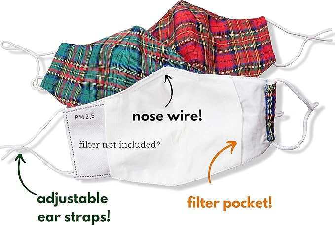 HOPE LOVE SHINE Fabric Reusable Face Masks Adjustable Cotton Handmade