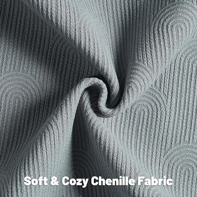 FUTEI Dark Grey Chenille Decorative Throw Pillow Covers 18x18 Inch Set of 2,Soft Cozy Striped Geometric Patterns Cushion Case,Modern Home Decor for Couch Bed Living Room