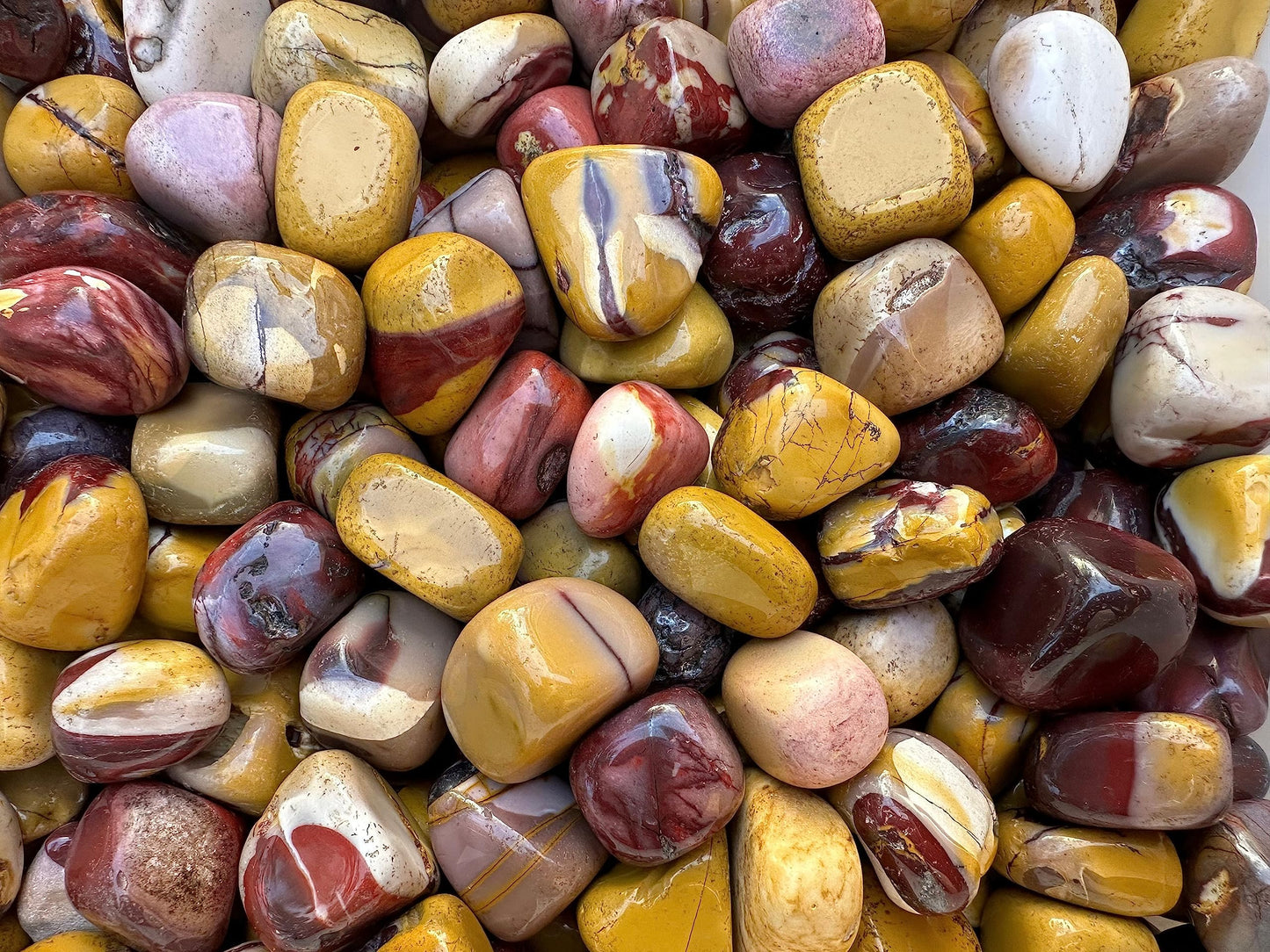 GAF TREASURES 5 Pcs Mookaite Tumbled Stones, Polished Mookaite Gemstone, Mookaite Healing Crystals (Mookaite)