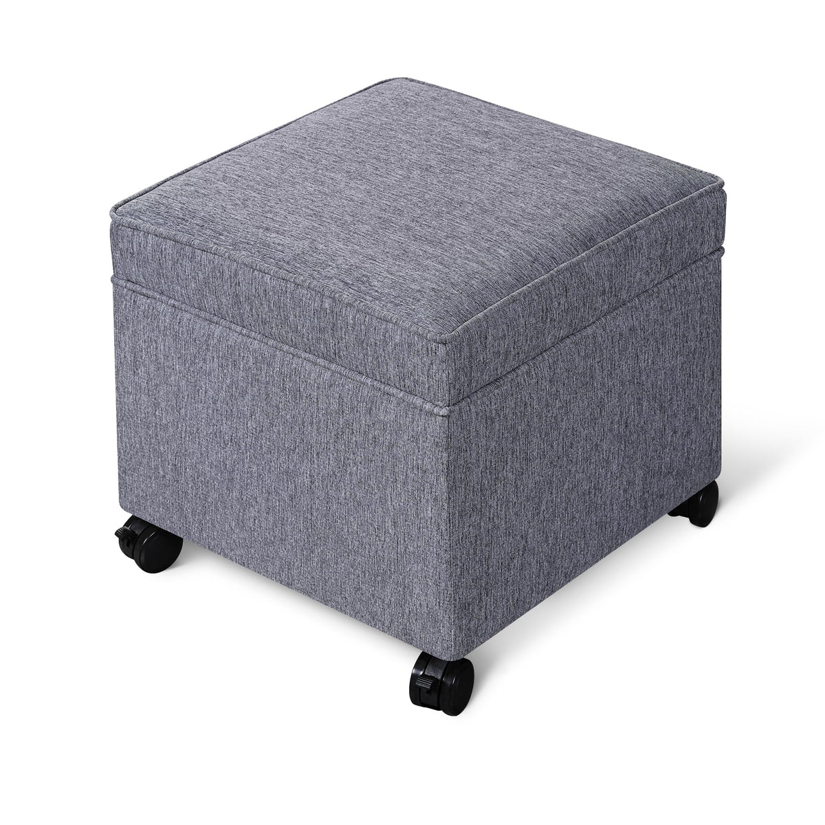 17.5 Inch Square Storage Ottoman with Wheels
