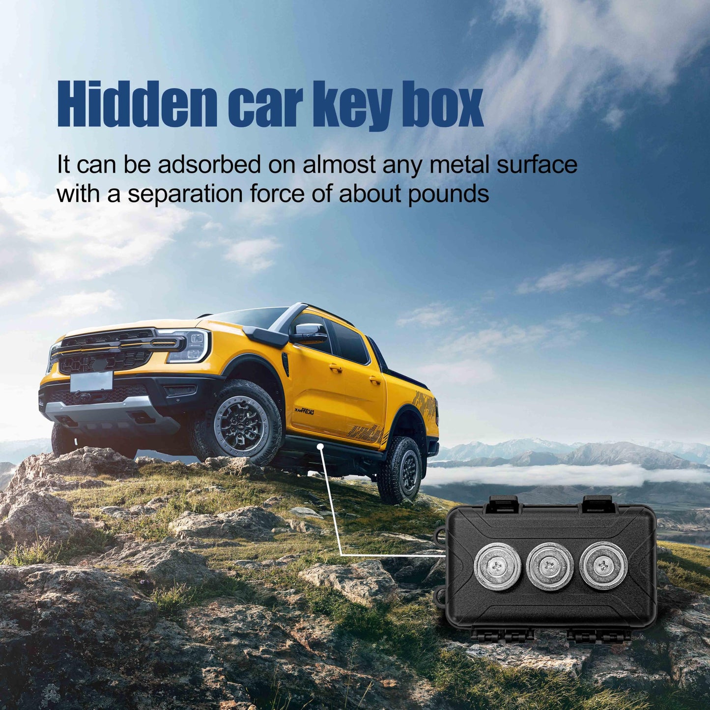 magnetic key holders for hiding keys magnetic key holder under car Hide Key Box with Strong Magnet for Storage Key Indoors magnet key box for cars, SUV, trucks, durable and waterproof(1P)