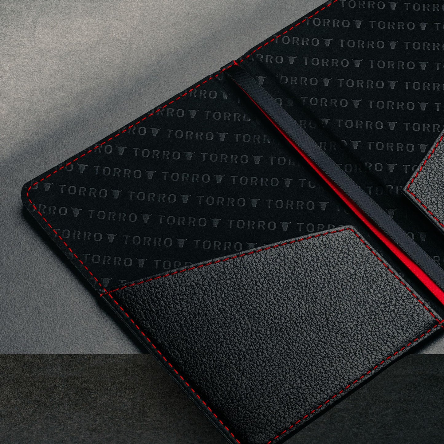 TORRO Passport Holder – Genuine Leather Passport Cover with Elasticated Closure Strap (Black)