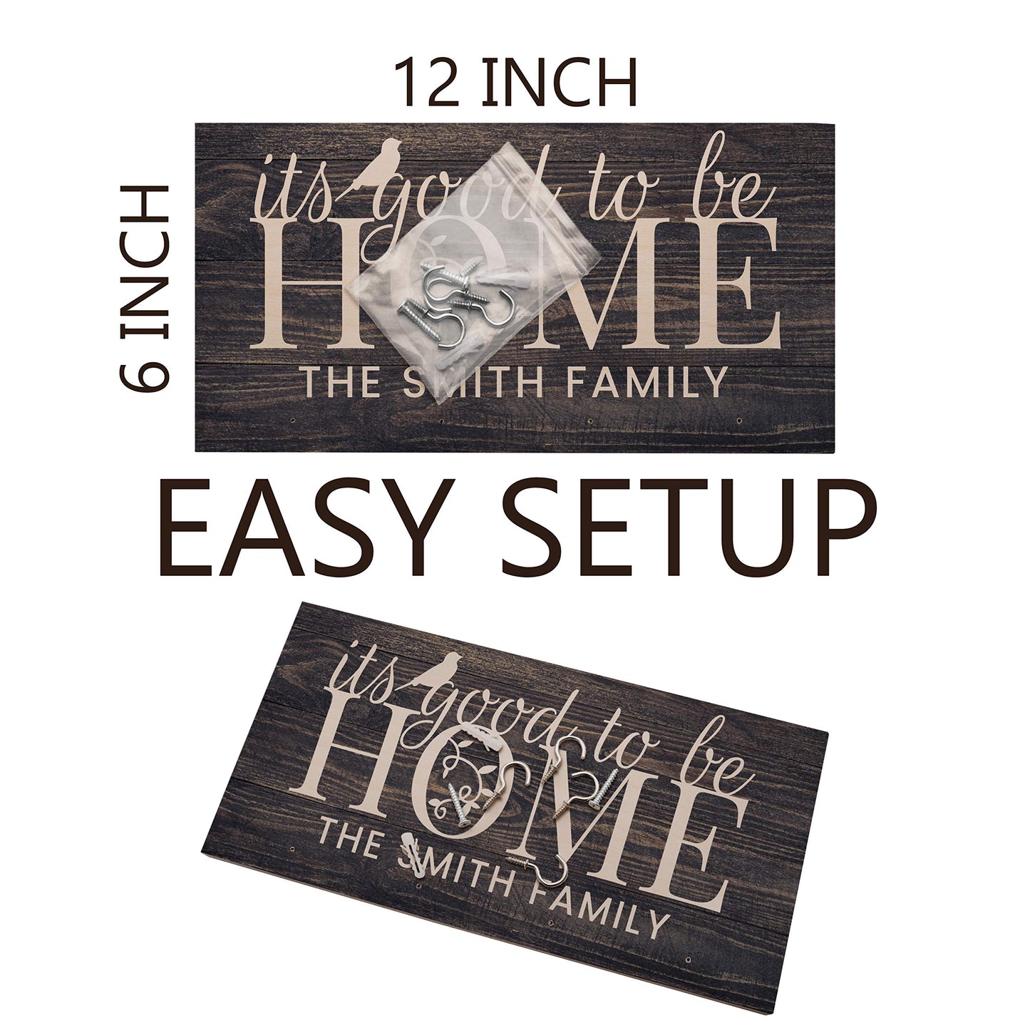Personalized Wood Key Hanger for Wall | New Home Décor Gift for Wedding Housewarming | Customized Gifts for Couple Mr Mrs Key Ring Holder Hook | Key Rack | C01D07